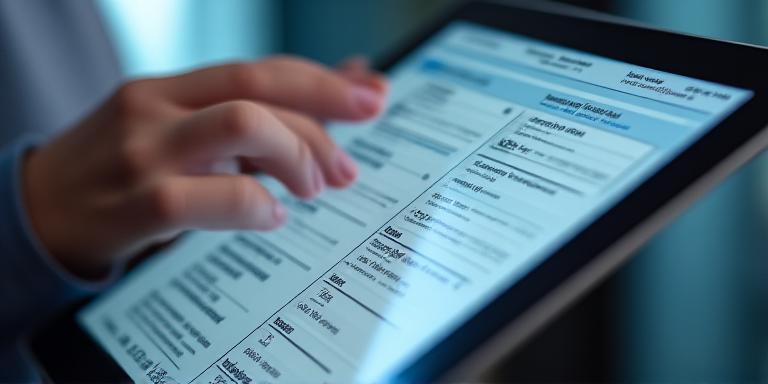 Futuristic interface showing AI data analysis