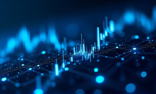 Abstract representation of predictive data patterns for 2024