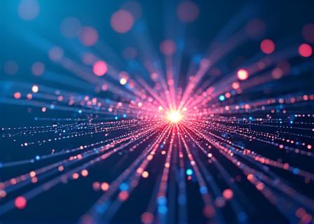 Abstract data visualization showing growth nodes