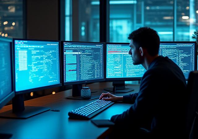 Data visualization dashboard on multiple screens